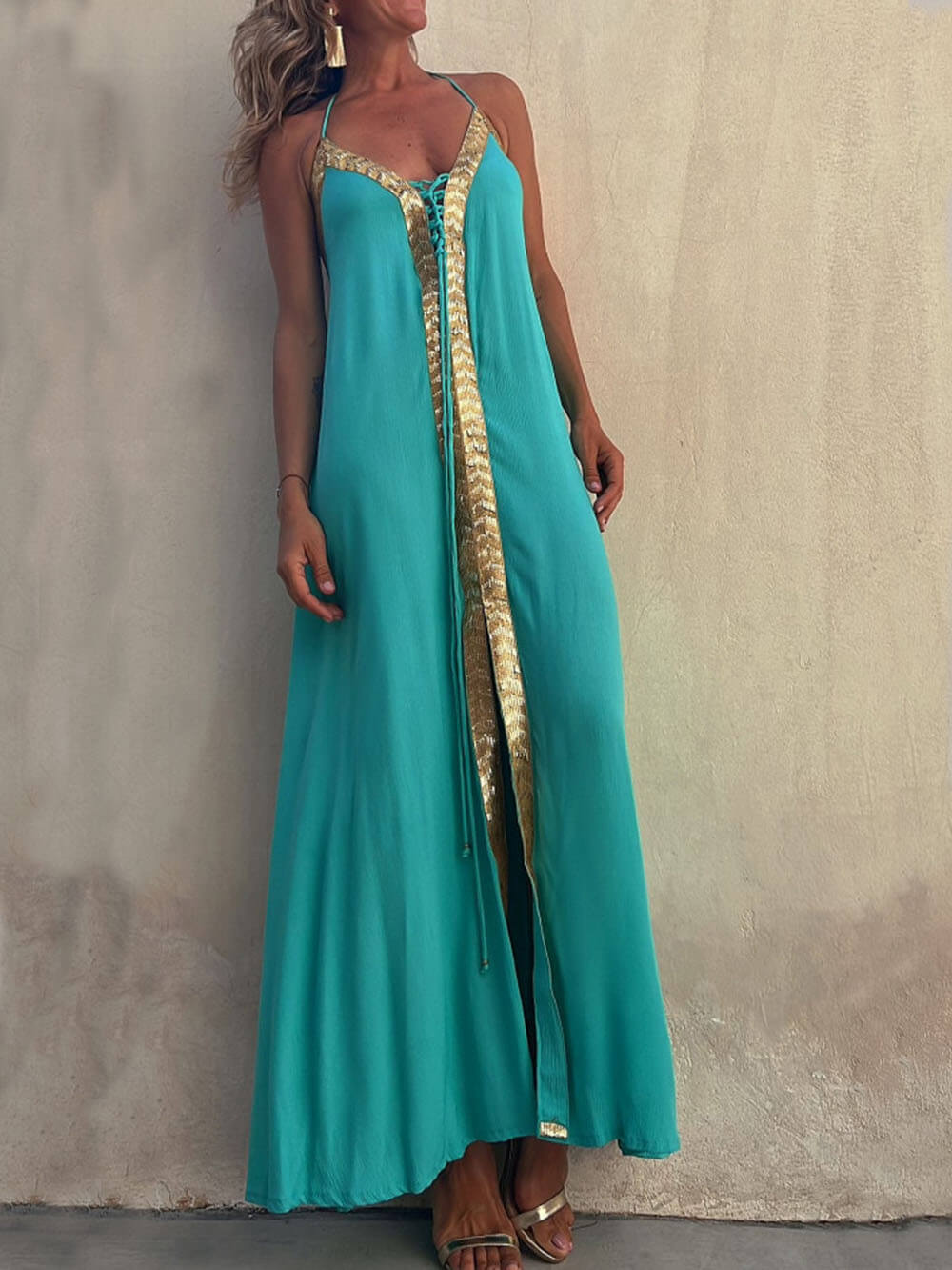 LB | Neckholder Casual Resort Maxi Dress