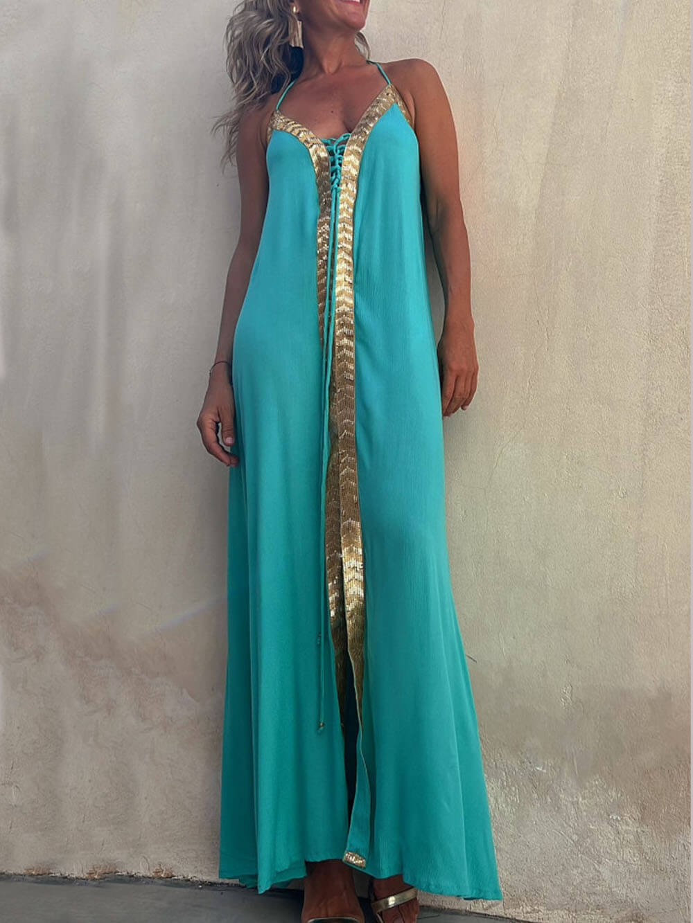 LB | Neckholder Casual Resort Maxi Dress