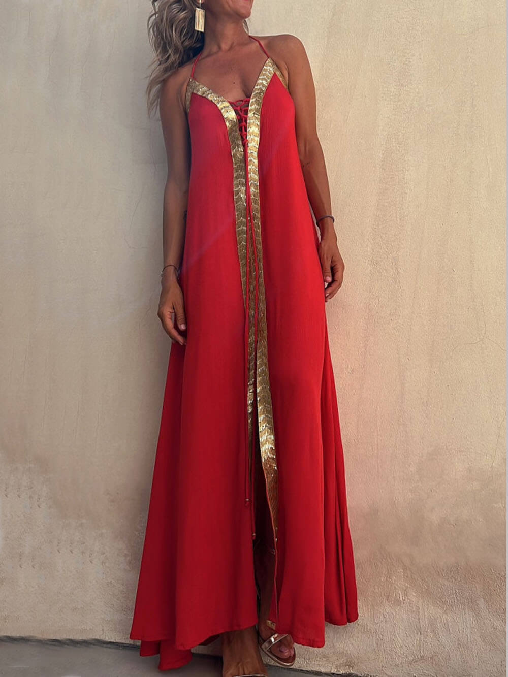 LB | Neckholder Casual Resort Maxi Dress