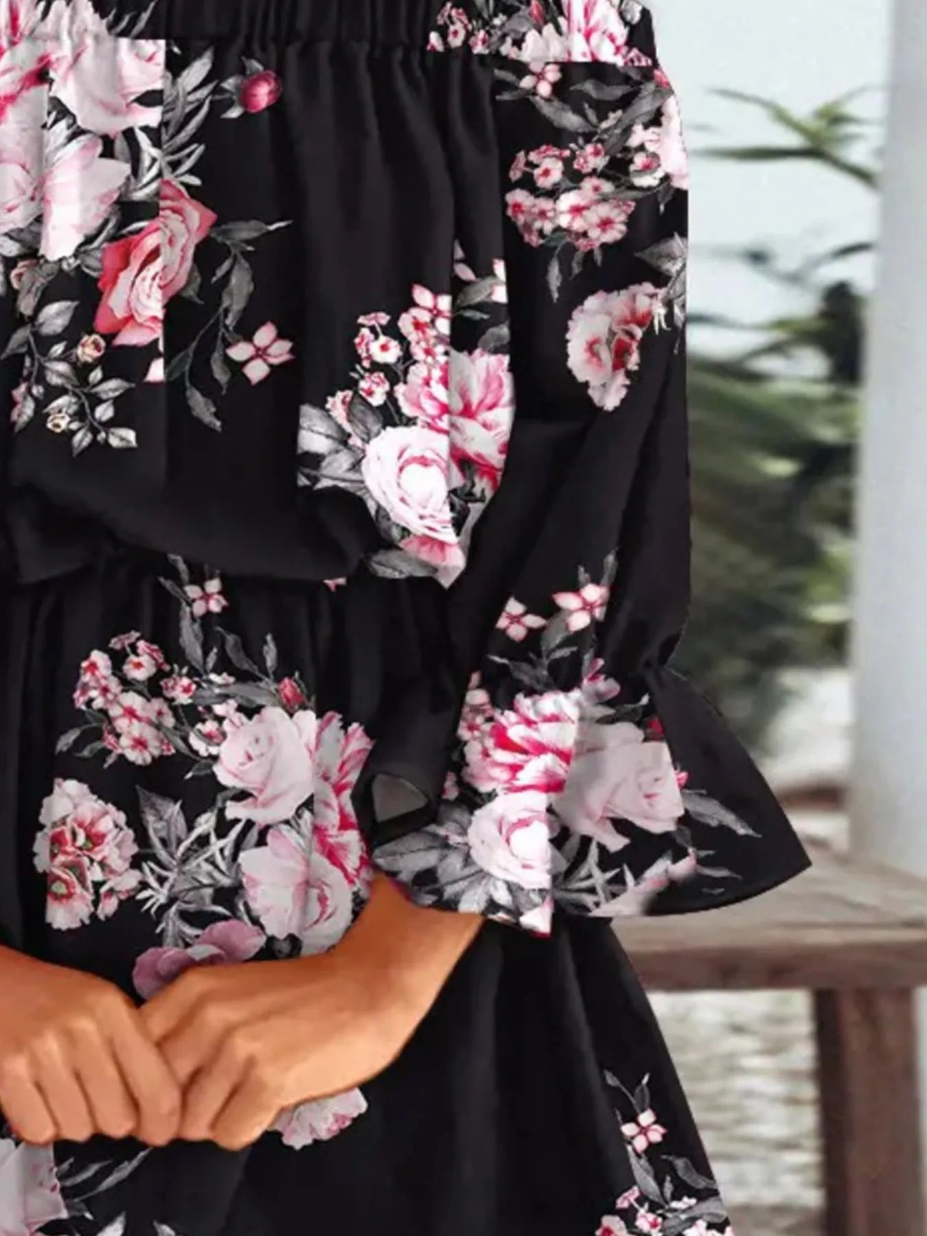 LB | Pełnowymiarowa kwiatowa sukienka mini z falbanką na ramiączkach Plus Size