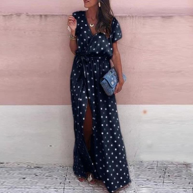 LB | Sukienka maxi w kropki