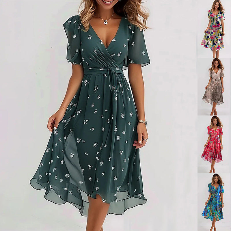 LB | Sukienka midi Watercolor Bloom
