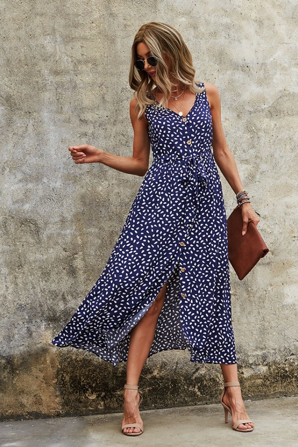 LB | Polka Dot Sling Maxi Dress