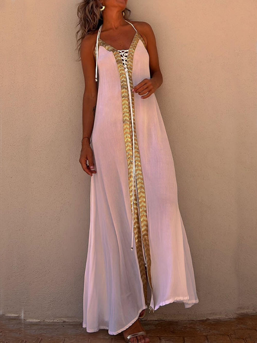LB | Neckholder Casual Resort Maxi Dress