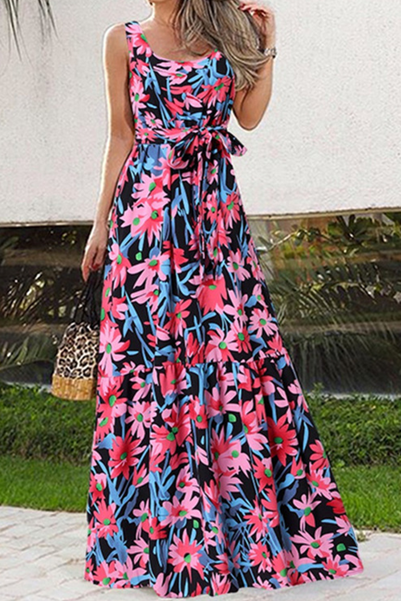 LB | Elegancka botaniczna sukienka maxi