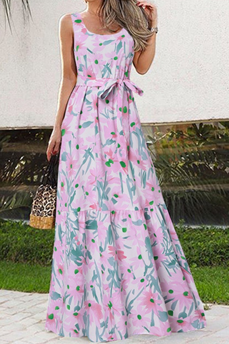 LB | Elegancka botaniczna sukienka maxi