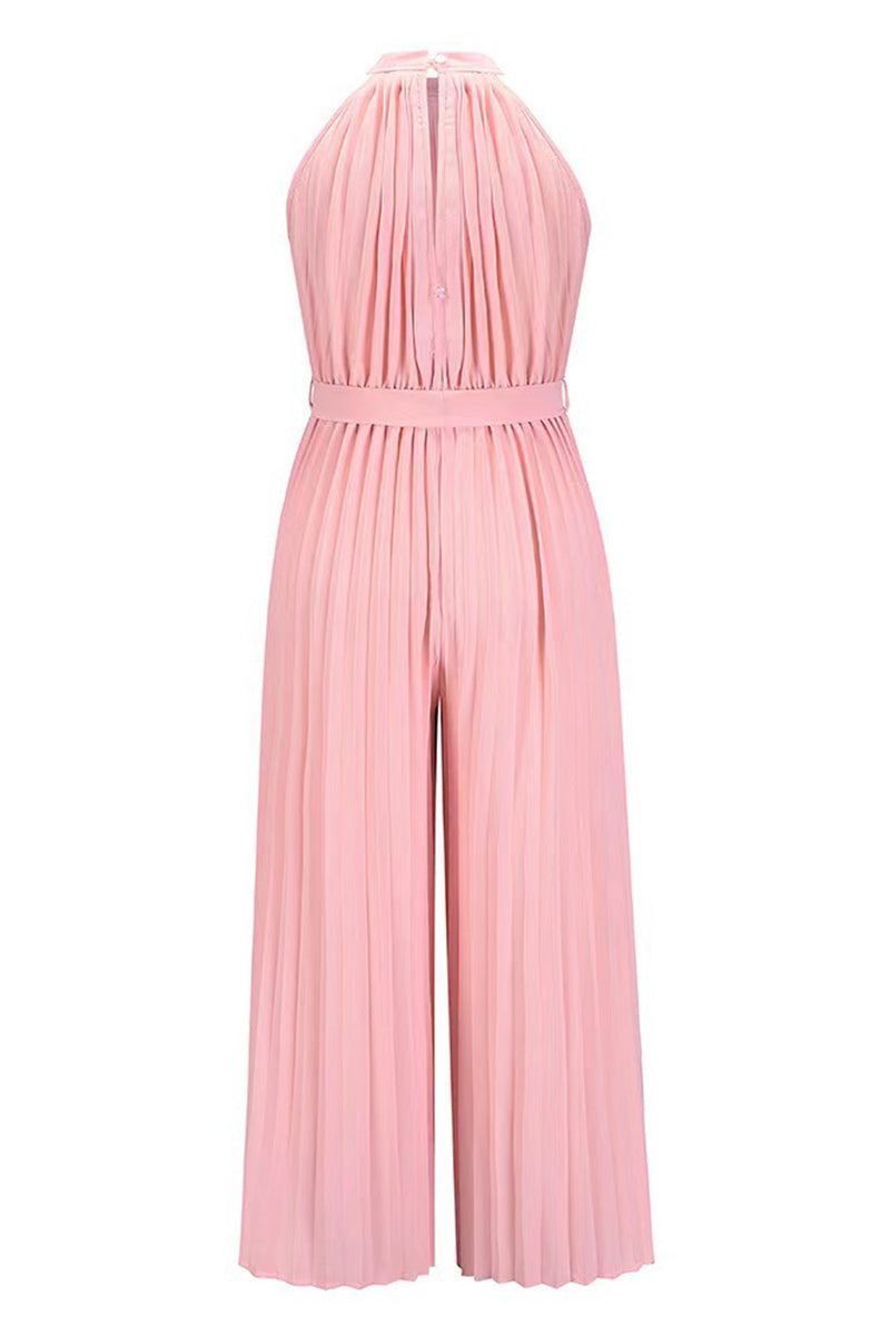 LB | Casual Simplicity Solid Frenulum Pleat Halter Luźne kombinezony (6 kolorów)