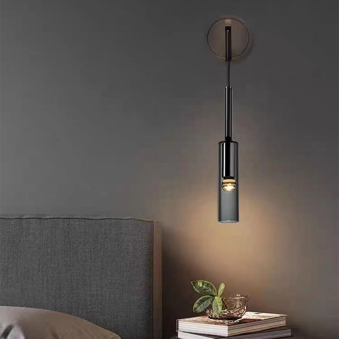 ScandiGlowLuxe | Lampa ścienna z kieliszkiem do wina dla palących