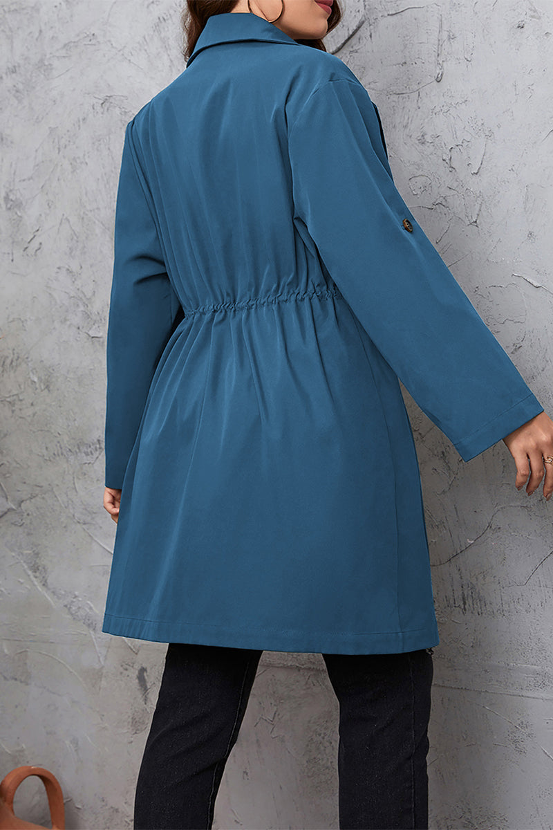 LB | Casualowy płaszcz z kołnierzem typu wędzidło Plus Size