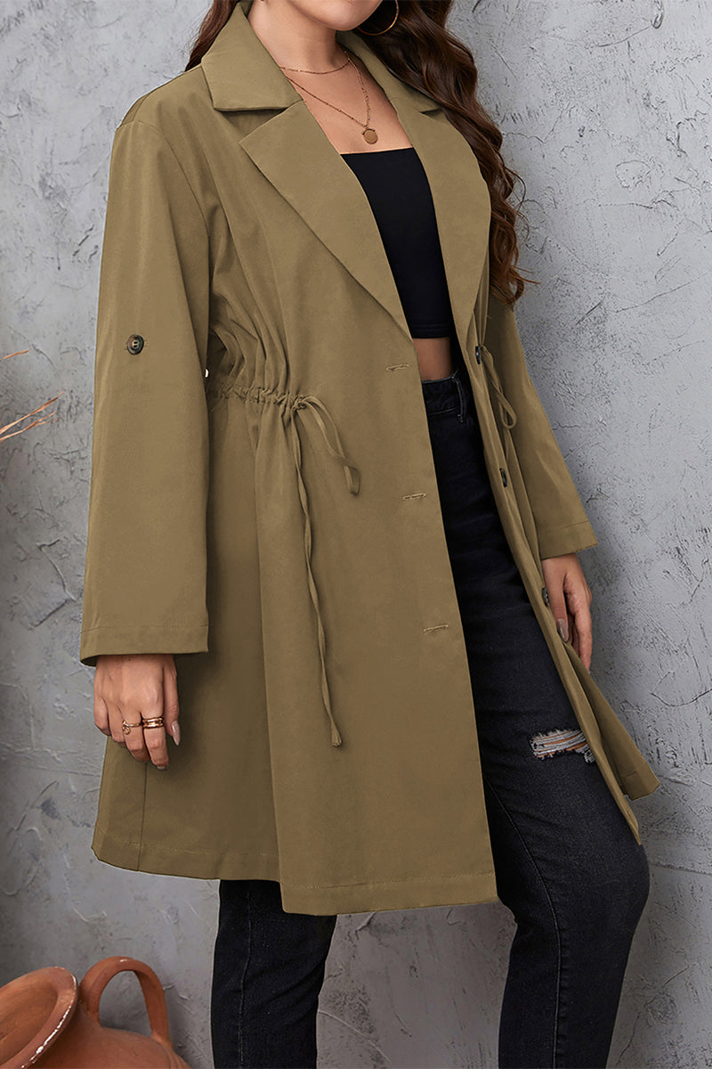 LB | Casualowy płaszcz z kołnierzem typu wędzidło Plus Size