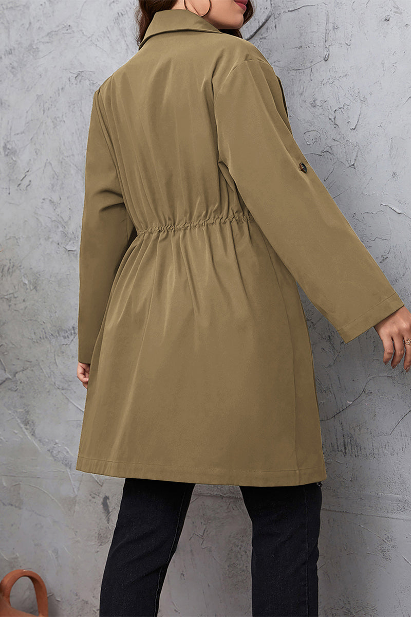 LB | Casualowy płaszcz z kołnierzem typu wędzidło Plus Size