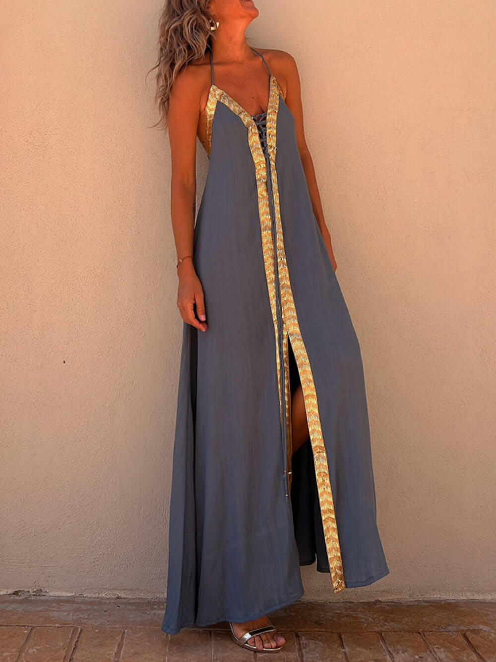 LB | Neckholder Casual Resort Maxi Dress