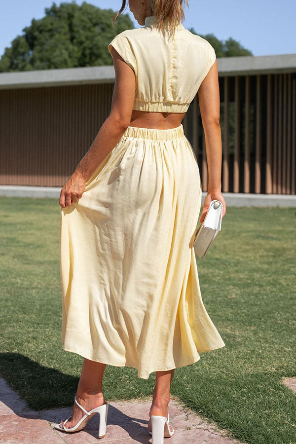 LB | Light of My Life Pocket Holiday Midi Dress z wycięciem w talii