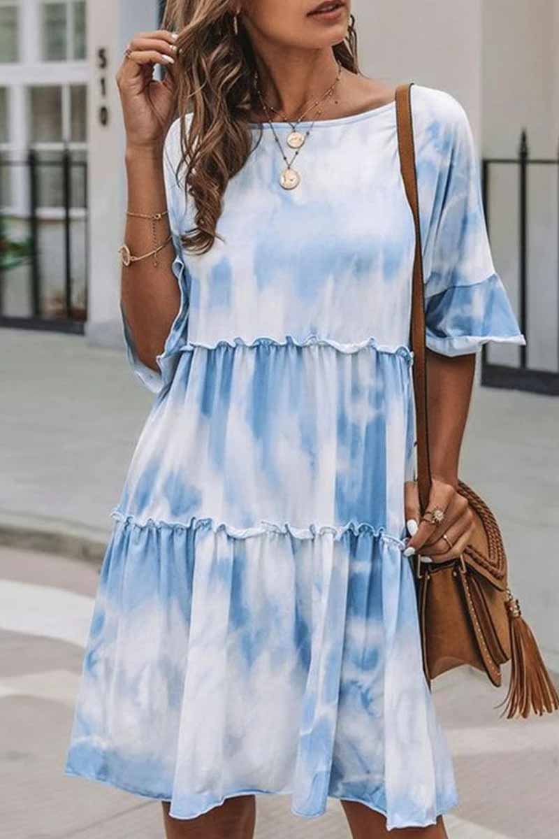 LB | Omyke Urocza sukienka midi w kolorze tie-dye