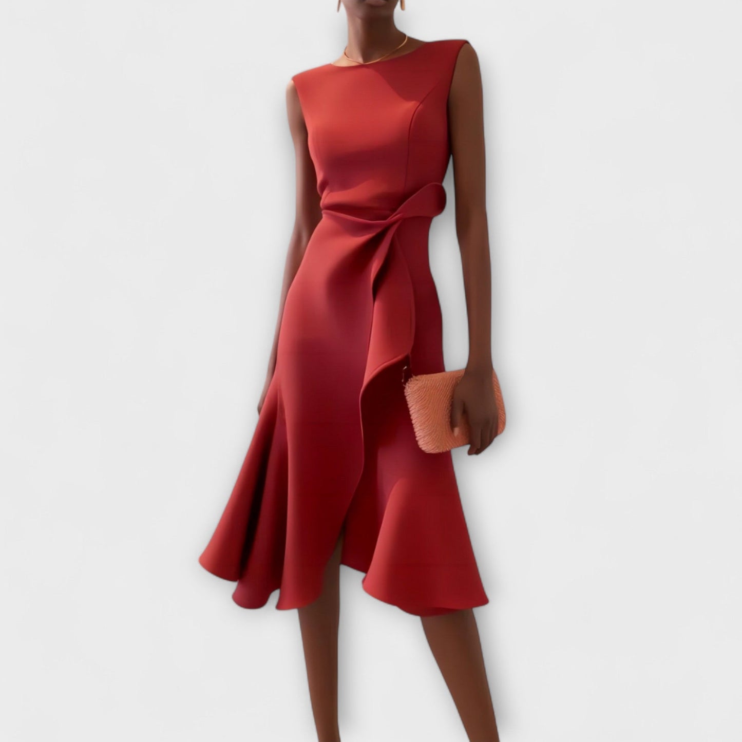 LB | Juliette™ - Elegancka drapowana asymetryczna sukienka midi