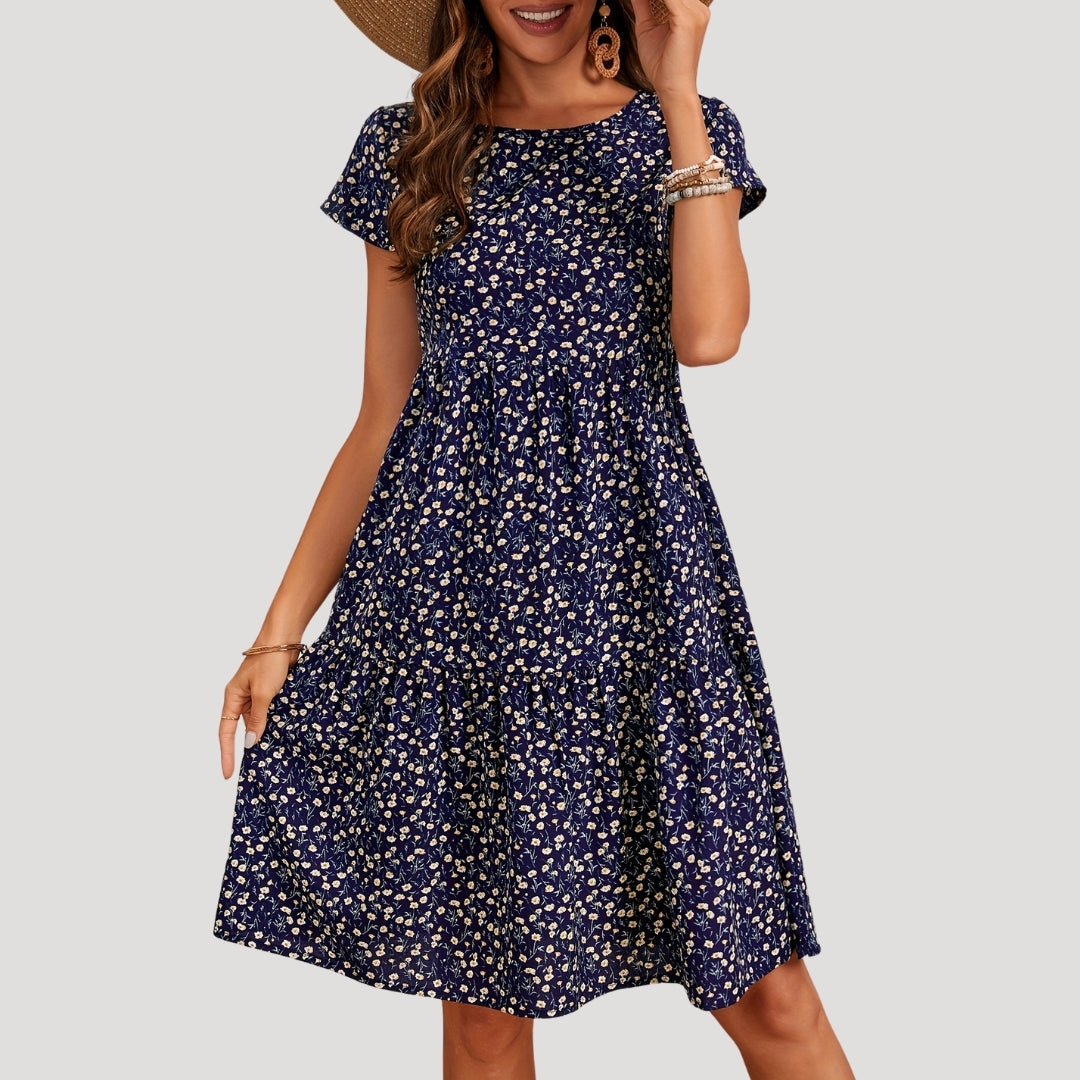 LB | Letnia sukienka midi w kwiatowy print dla kobiet