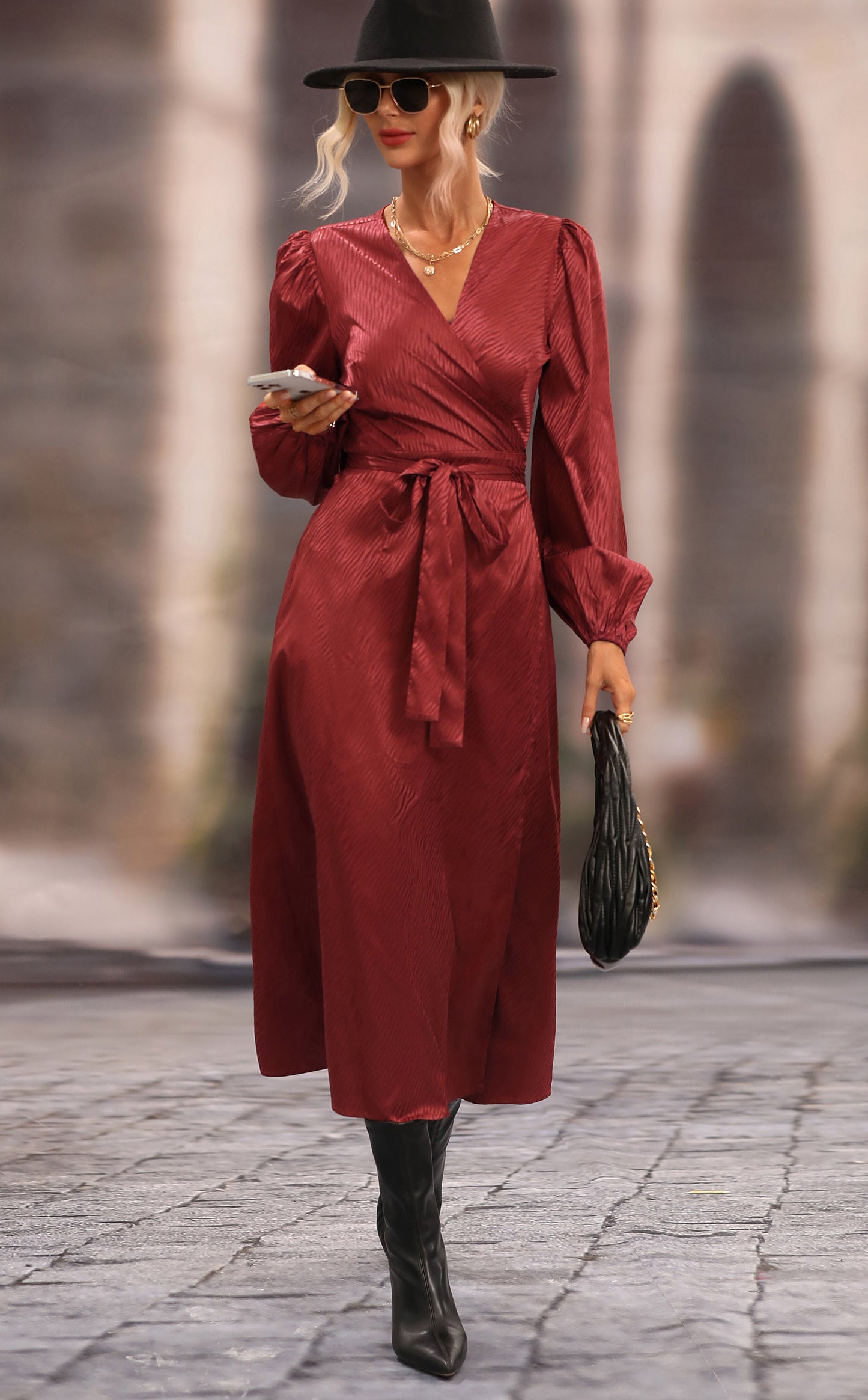 LB | Living Your Best Life Brązowa sukienka maxi