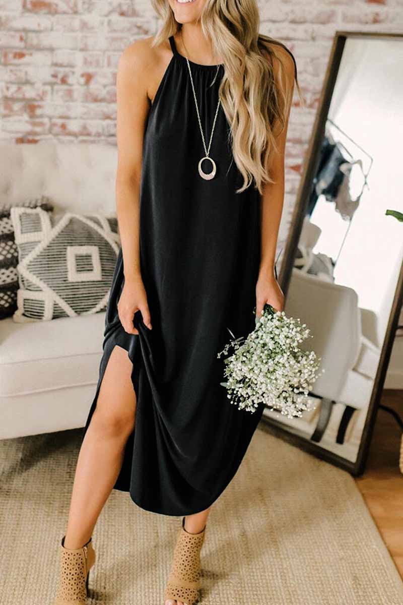 LB | Omyke Luźna seksowna sukienka midi Fest Colour Sling