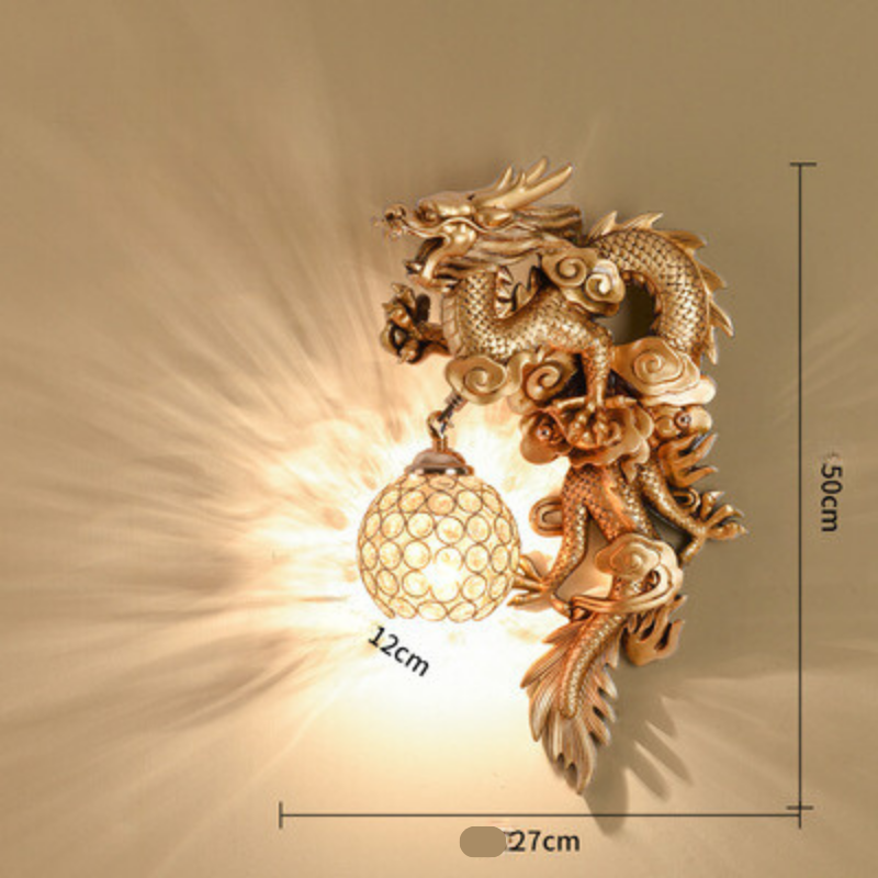 LuxeFlame - Lampa ścienna Dragon Phoenix