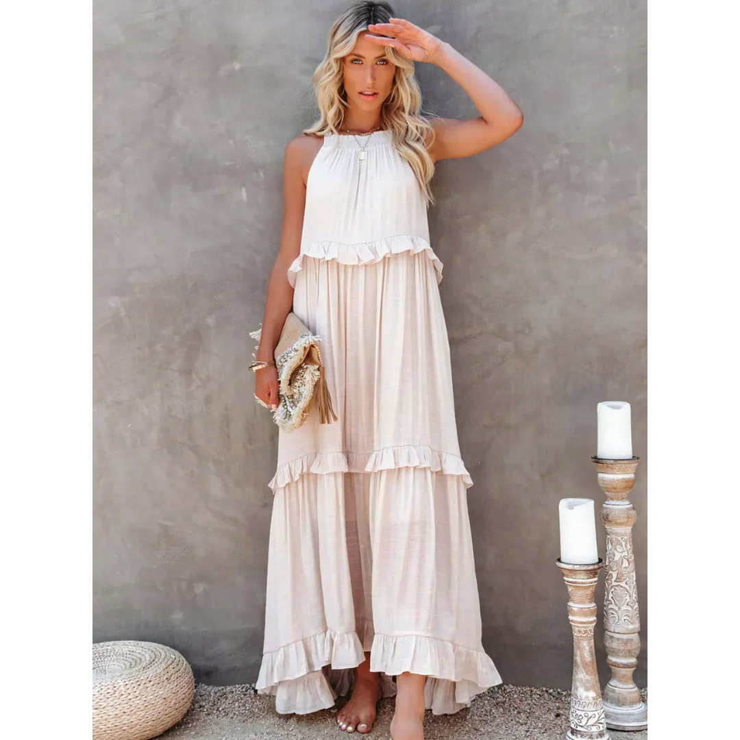LB | Letnia sukienka maxi z odkrytymi ramionami | Maxi
