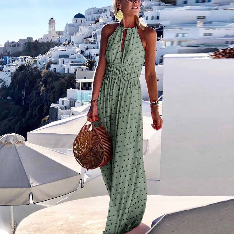LB | Boho maxi sukienka z dekoltem halterneck