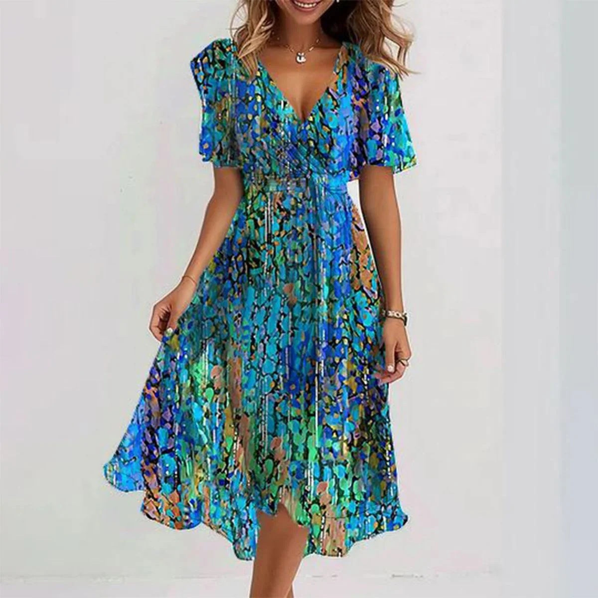 LB | Sukienka midi Watercolor Bloom