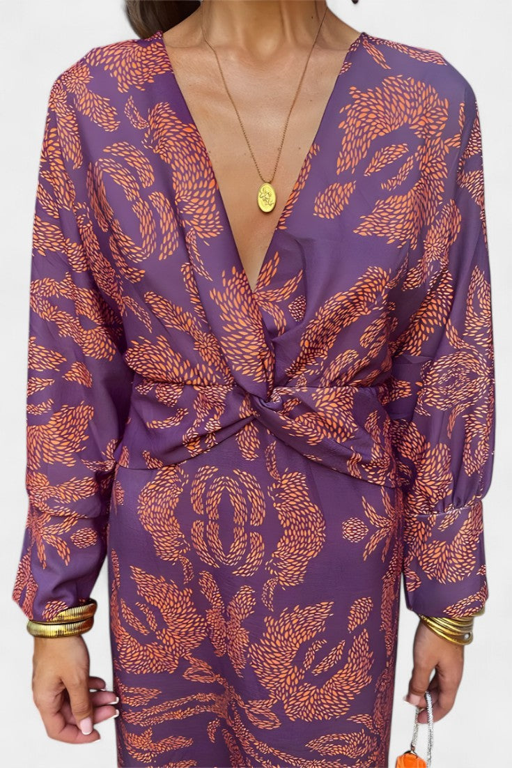 LB | Regal Twist Front Midi Dress