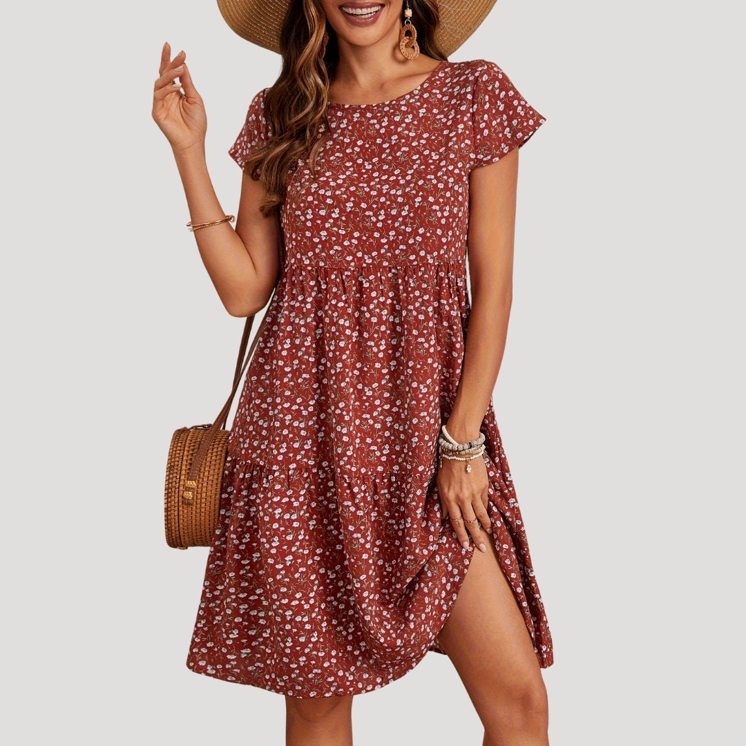 LB | Letnia sukienka midi w kwiatowy print dla kobiet