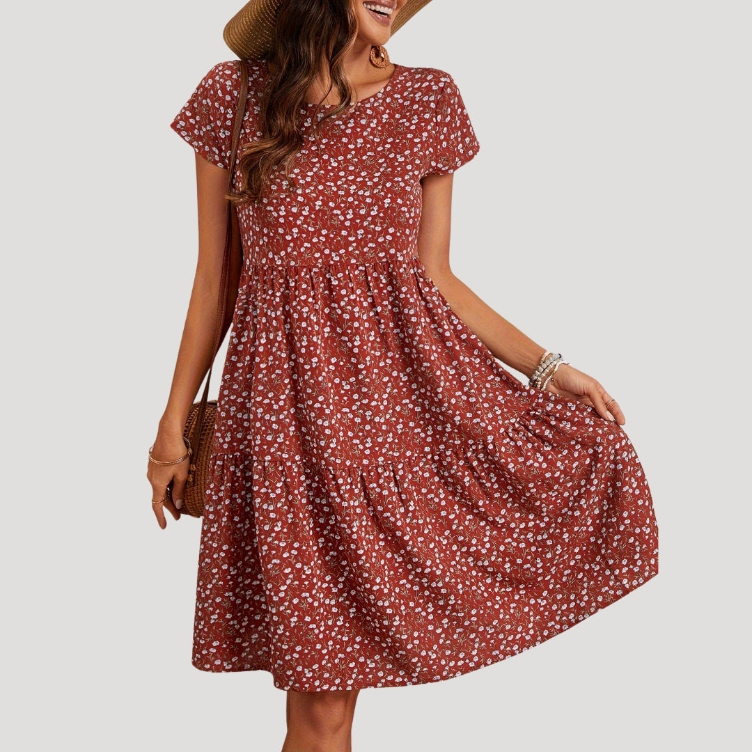 LB | Letnia sukienka midi w kwiatowy print dla kobiet