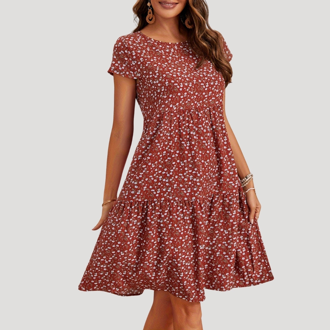 LB | Letnia sukienka midi w kwiatowy print dla kobiet