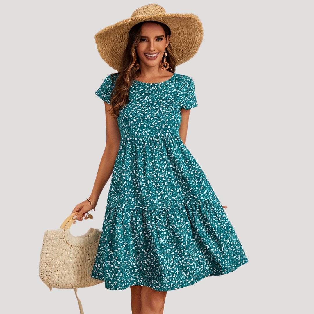 LB | Letnia sukienka midi w kwiatowy print dla kobiet