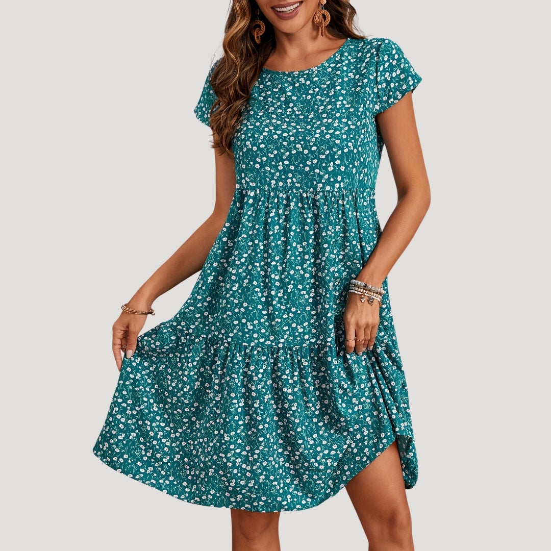 LB | Letnia sukienka midi w kwiatowy print dla kobiet