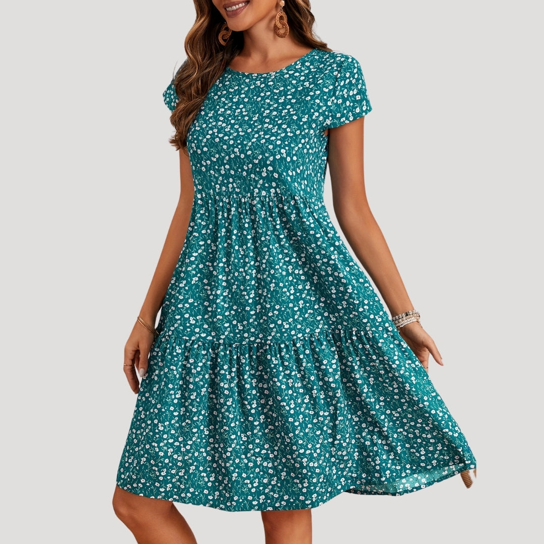 LB | Letnia sukienka midi w kwiatowy print dla kobiet