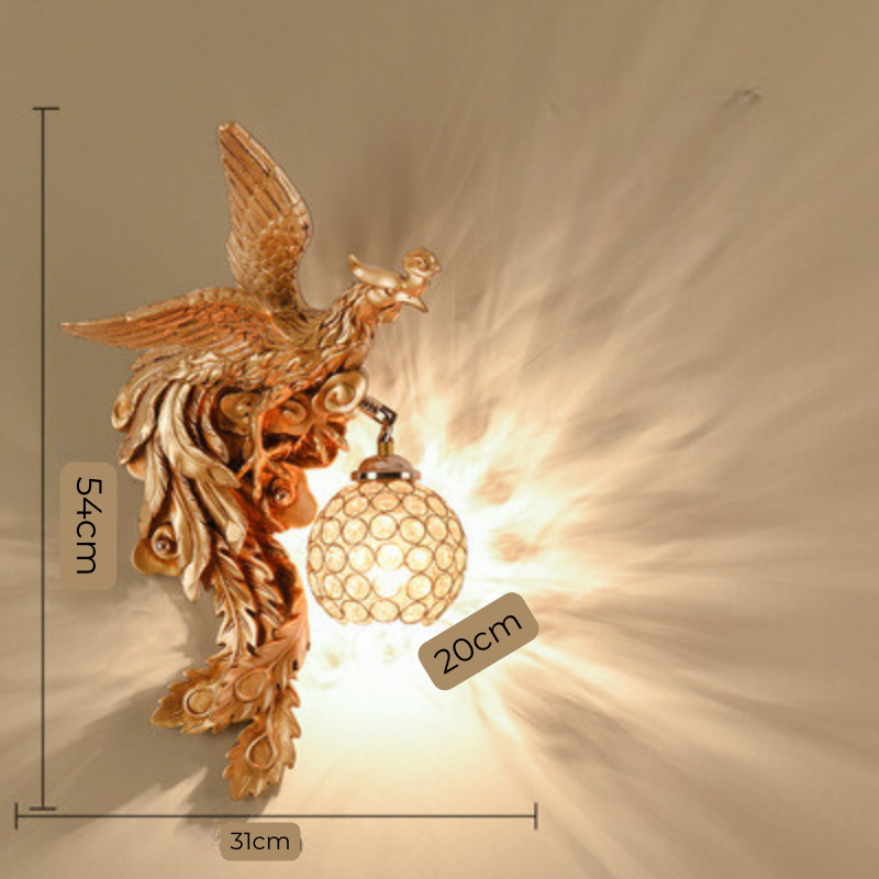 LuxeFlame - Lampa ścienna Dragon Phoenix
