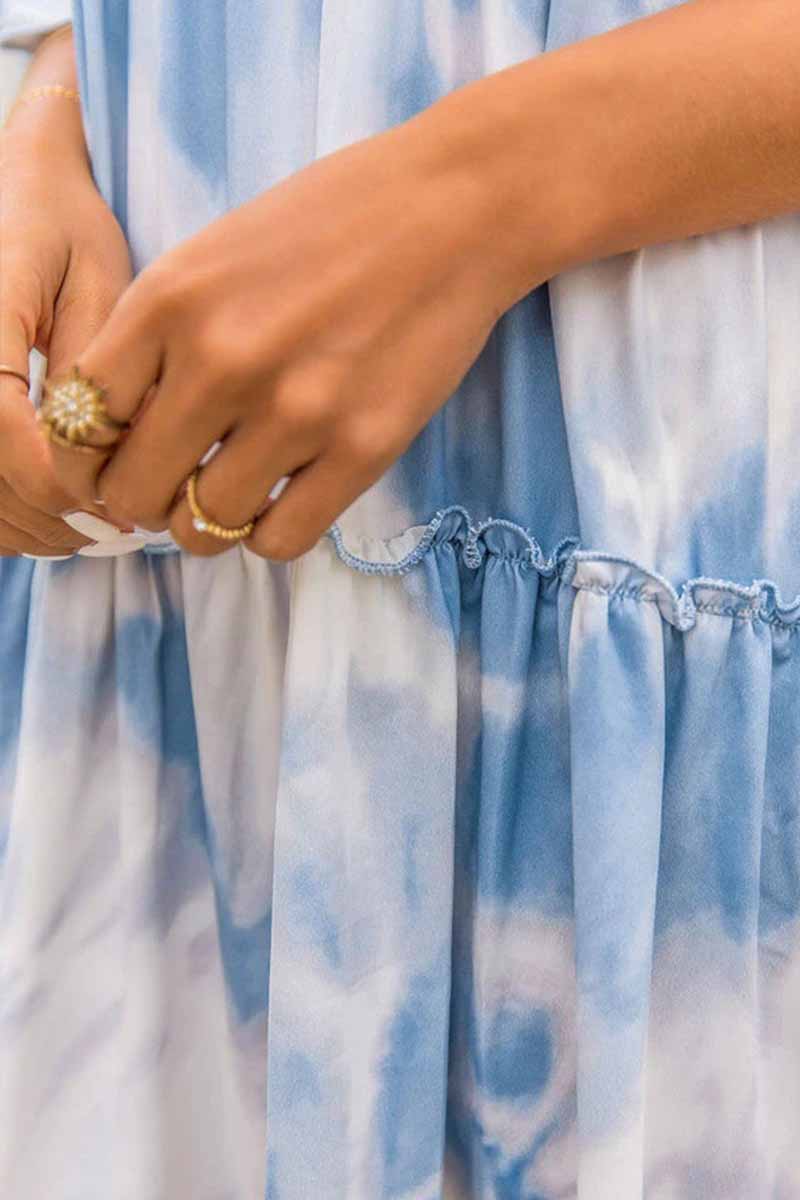 LB | Omyke Urocza sukienka midi w kolorze tie-dye