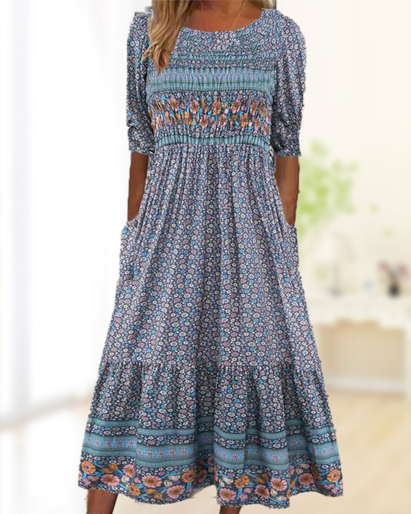 LB | Sukienka maxi z frędzlami w stylu boho