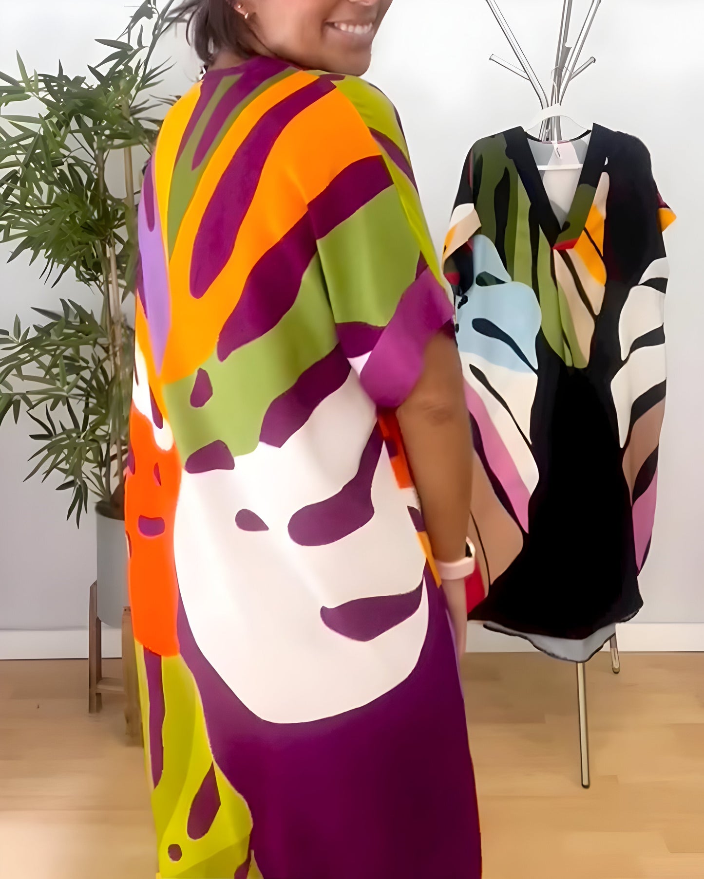 LB | Colorblock Art Midi Dress