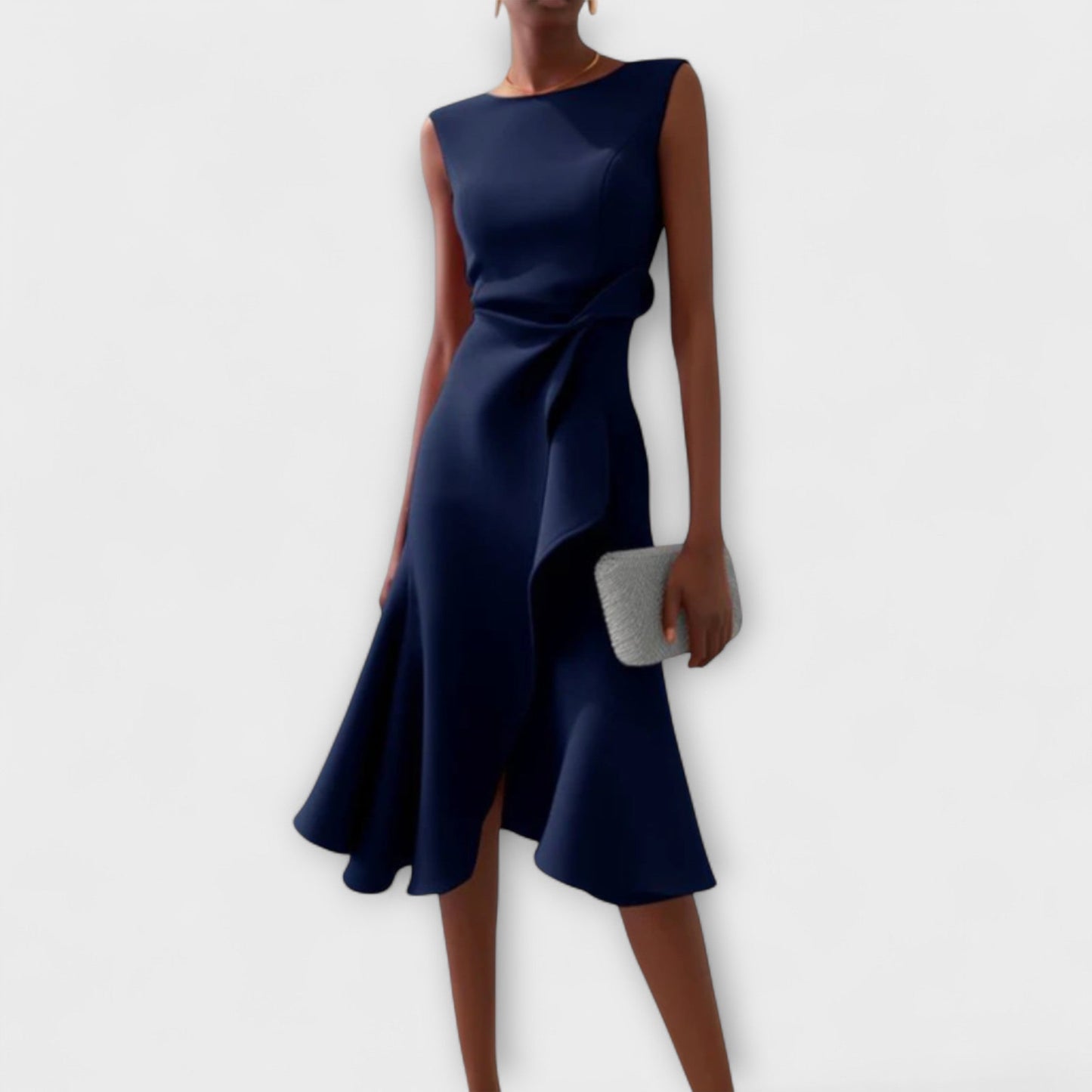 LB | Juliette™ - Elegancka drapowana asymetryczna sukienka midi