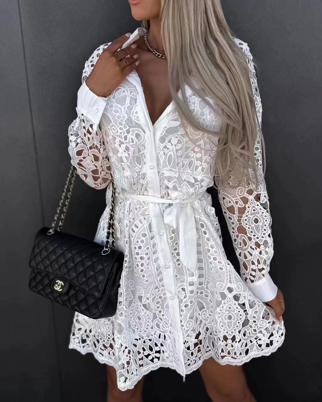 LB | Moda Temperament Koronkowa sukienka mini
