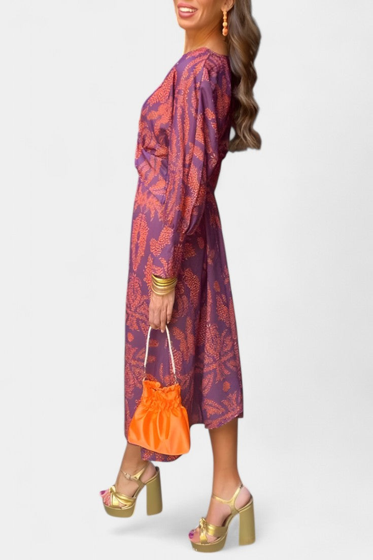 LB | Regal Twist Front Midi Dress