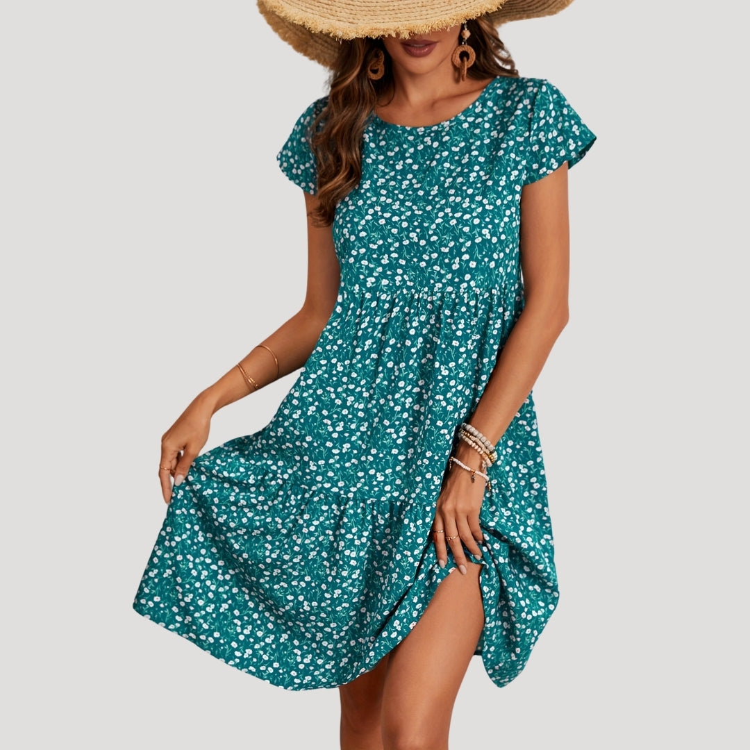 LB | Letnia sukienka midi w kwiatowy print dla kobiet