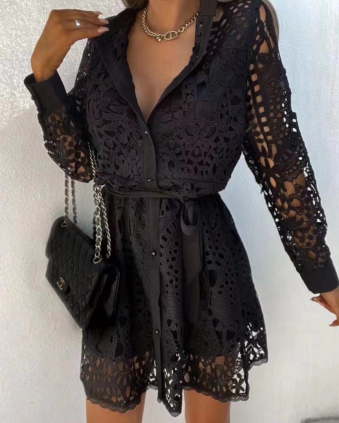 LB | Moda Temperament Koronkowa sukienka mini