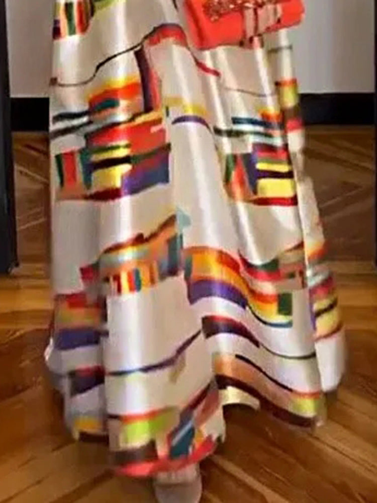 LB | Geometryczna sukienka maxi