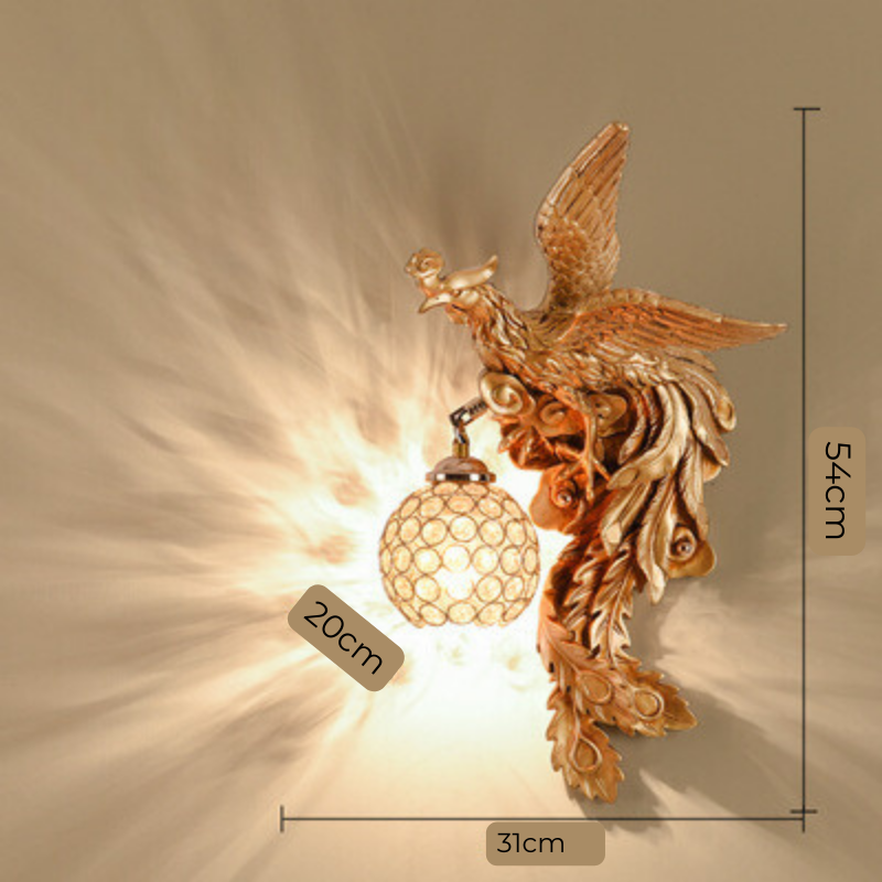 LuxeFlame - Lampa ścienna Dragon Phoenix