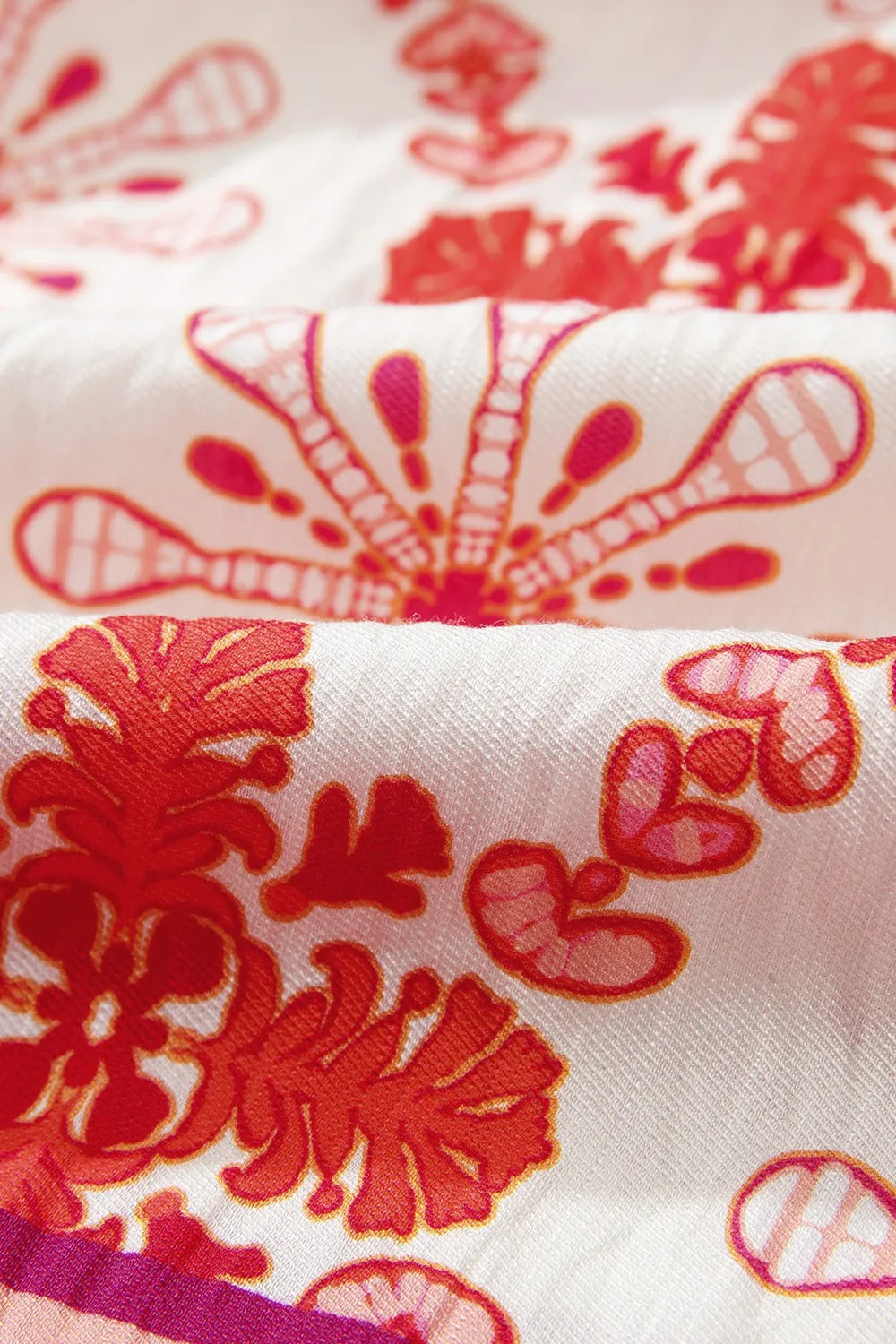 LB | Boho Floral Sukienka mini z krótkim rękawem i wiązaniem na szyi