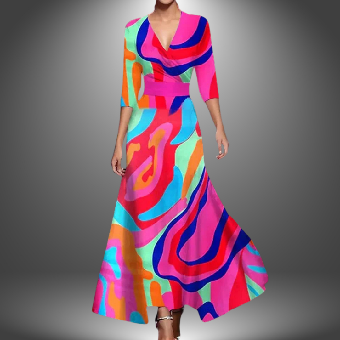 LB | Stylowa sukienka maxi w kwiaty