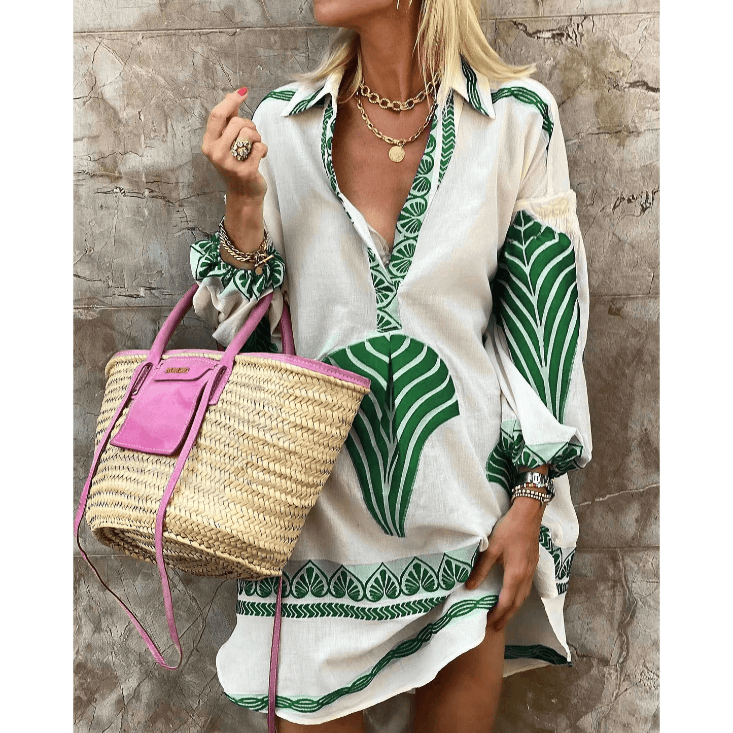 LB | Inspirowana stylem vintage sukienka midi dla kobiet - Elegancki styl retro