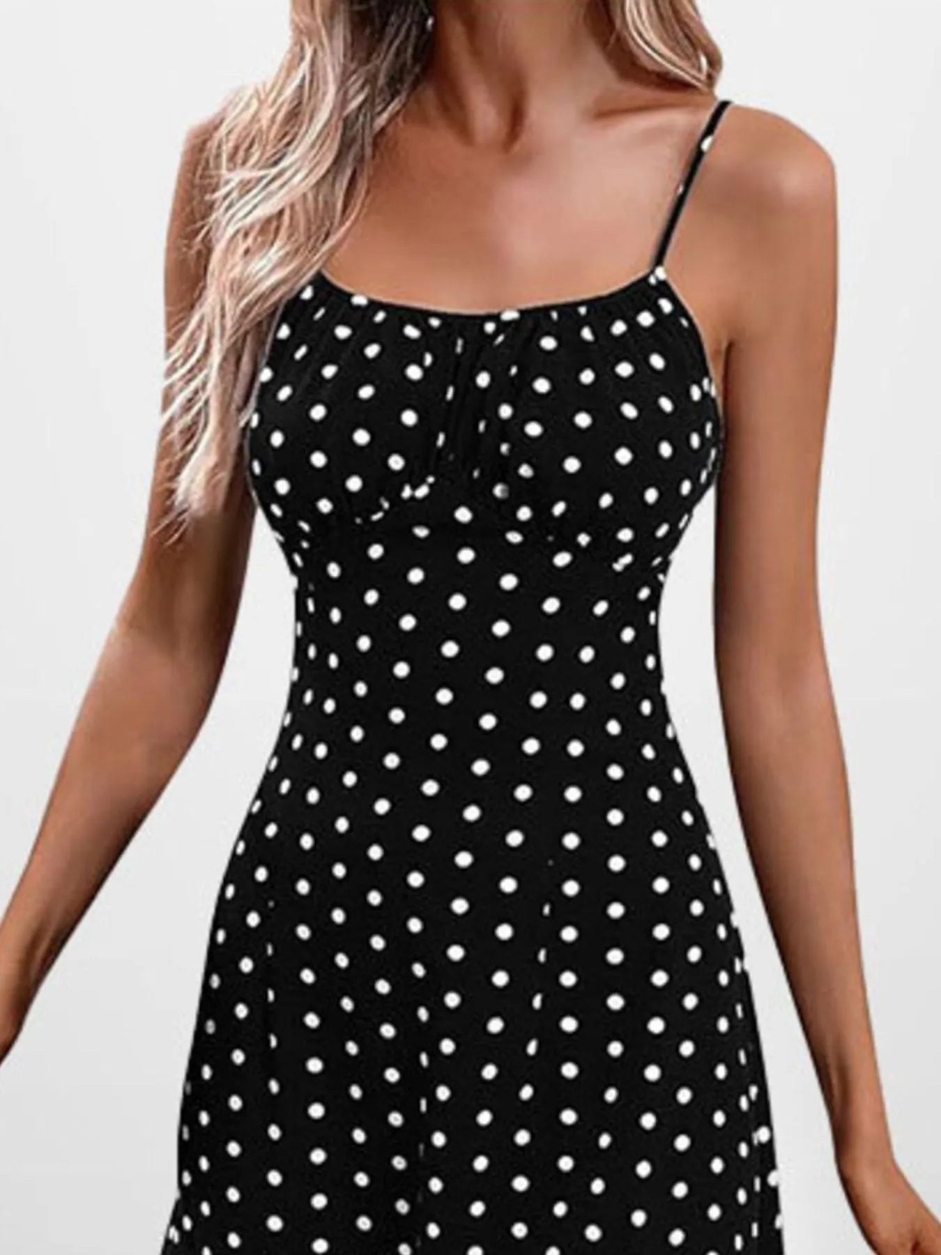 LB | Full Size Slit Printed Cami Midi Dress Plus Size