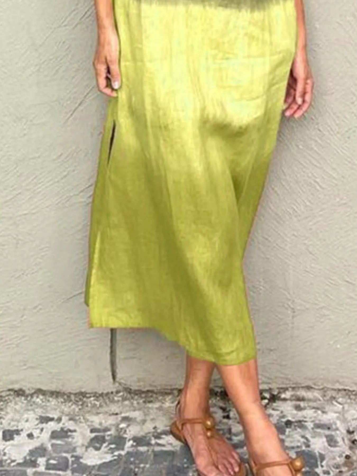 LB | Full Size Gradient Tank Midi Dress bez rękawów Plus Size