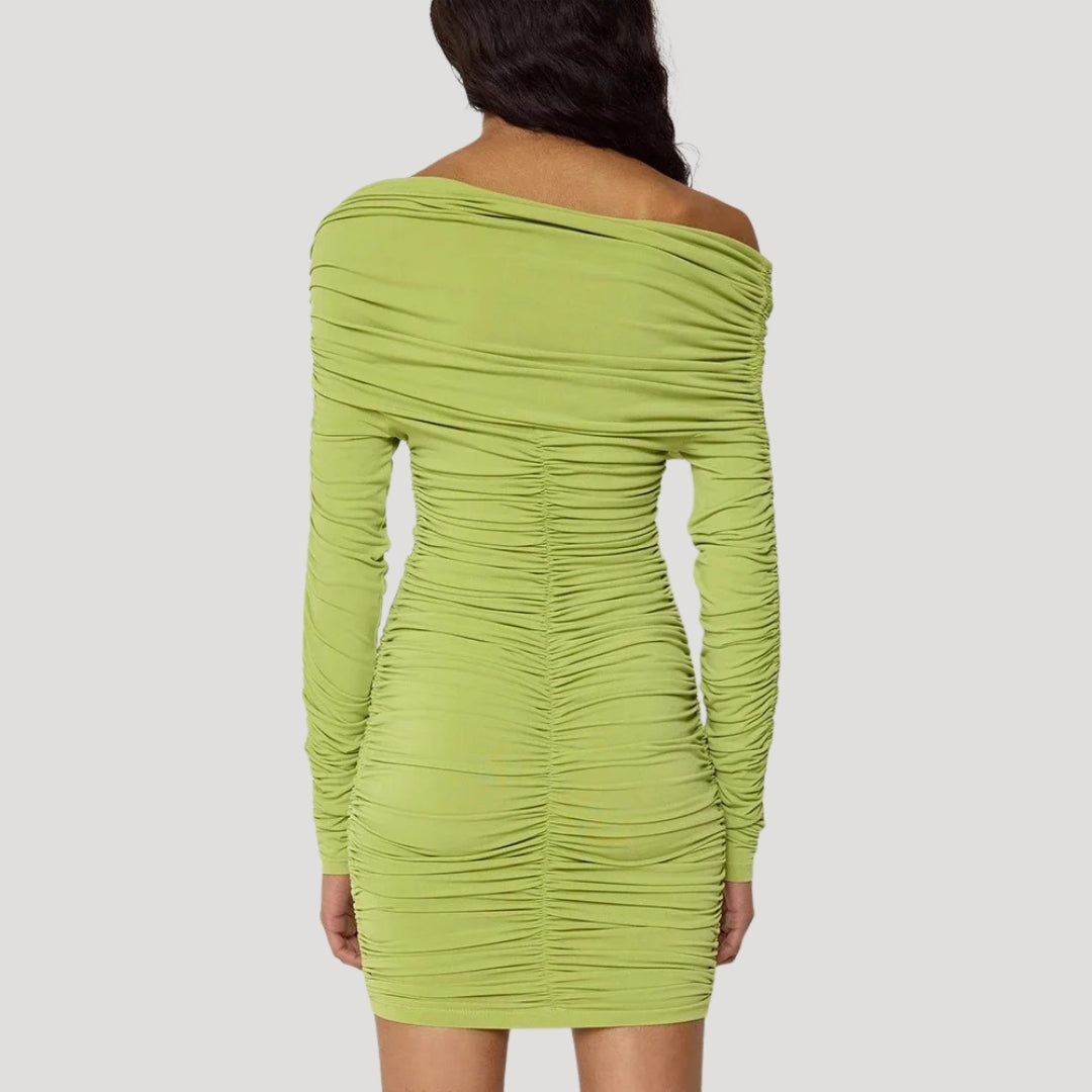 LB | Damska mini sukienka bodycon z falbankami na ramiączkach